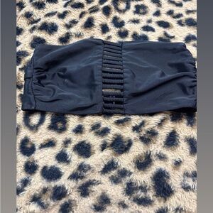 Black Ruched Bandeau Top